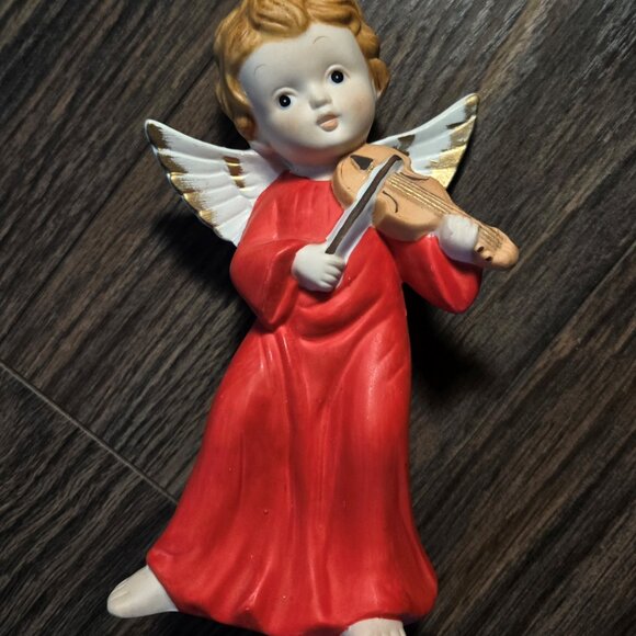 Vintage HOMCO Porcelain Angel Playing the Violin - Picture 3 of 7
